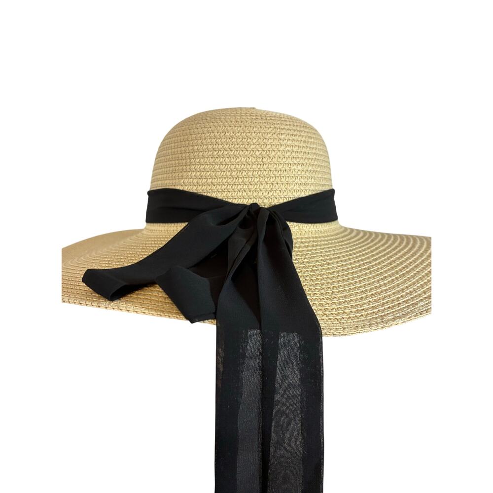 Vince Camuto NWT Straw Sun Hat Wide Brim Summer Beach Resort Chic One Size
